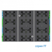 Выключатель "FF" 6-и клавишный, подсветка - синий/зеленый EK-EB2-TP