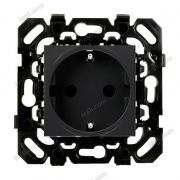 механизм розетки 2к+з, немецкий стандарт для дискретных рамок Basalte, черная