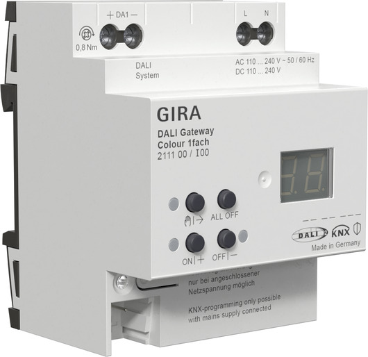 Gira 2111 00 Шлюз DALI Colour, 1-канал. для KNX