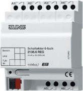 2136.6REG Модуль релейный KNX/EIB 6x канальный 6A/230В~, Jung 