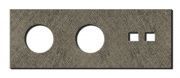 Basalte Socket - Afdekraam drievoudig met RJ45 - fer forgé grey