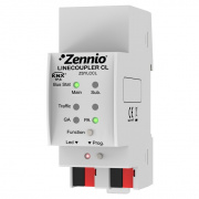  Линейный / магистральный соединитель KNX Zennio Linecoupler, телеграммы до 250 байт, ручное включение тестового режима, LED индикация, на DIN рейку, 2TE