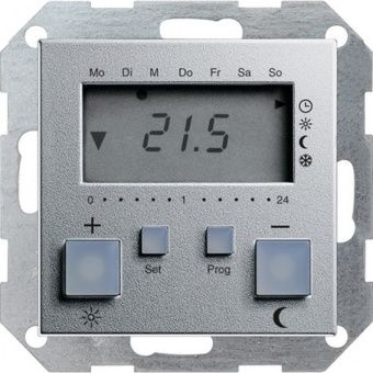 Картинка термостат комнатный gira system 55, алюминий, 237026