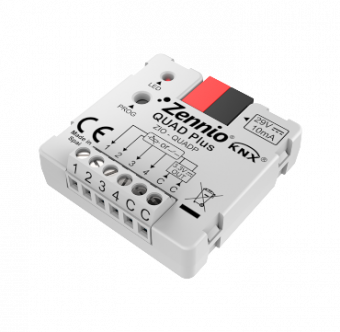 Картинка модуль аналоговых или бинарных входов knx/eib zennio quad plus, 4 ai/di, для монт.в уст.коробку