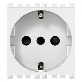 Розетка одинарная для скрытой установки 1 х Евро-розетка (Schucko) Basalte 401-14 White
