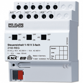 Картинка 2193reg - jung knx/eib-модуль управляющий, 1-10 v, тройной