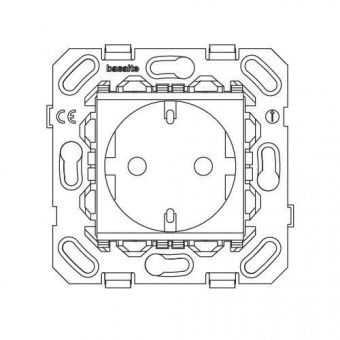 Розетка одинарная для скрытой установки 1 х Евро-розетка (Schucko) Basalte 401-14 White