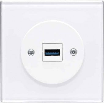 МЕХАНИЗМ РОЗЕТКИ USB HDL 95-91000 белый/черный