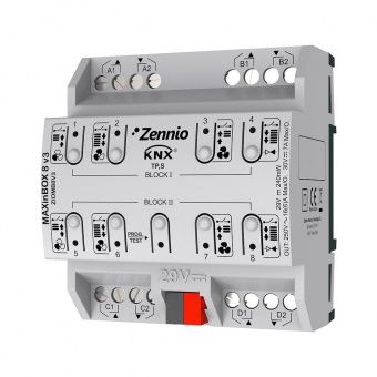 Картинка MAXinBOX 8 v3 / Модуль KNX релейный, многофункциональный, 8 выходов
