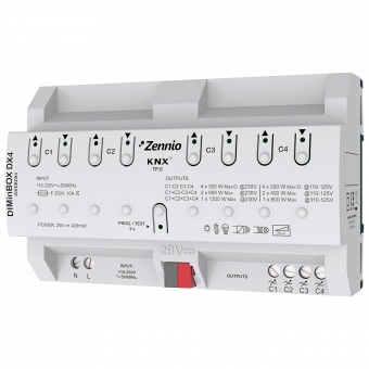 Картинка Диммер KNX универсальный, 4-канальный x 300W / DIMinBOX DX4 /ZDIDBDX4