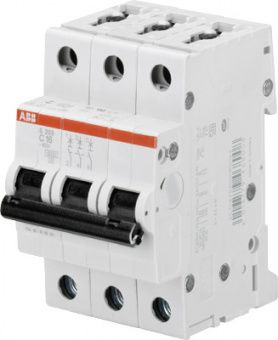 Картинка abb s203 автоматический выключатель 3p 16а (с) 6ka