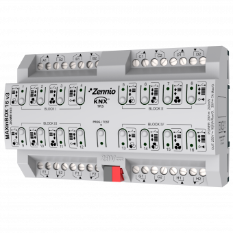 Картинка zennio ziomb16v3 maxinbox 16 v3 многофункциональный актуатор