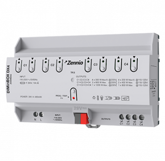 Картинка Диммер KNX универсальный, 4-канальный x 300W / DIMinBOX DX4 /ZDIDBDX4