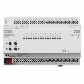 Картинка jung 23016 1s r knx актуатор коммутирующий, 16 групп knx актуатор жалюзи, 8 групп