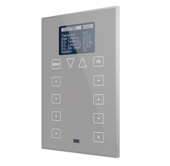 Картинка roll-zas / контроллер комнатный knx, 8 сенсорных кнопок, дисплей 1.8 дюймов с меню