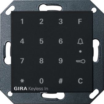 Картинка Gira 2605005 Цифровой кодовый замок, цвет: Чёрный, оттенок: Матовый