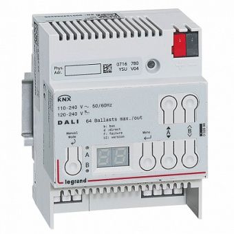 Картинка legrand knx контроллер dali 64 балласта/8 групп. din 6 модулей 002698