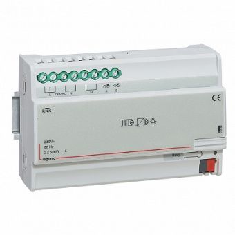 Картинка legrand knx светорегулятор универсальный 500ва 2-канальный din 8 модулей 002686