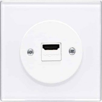 РОЗЕТКА HDMI ОДИНАРНАЯ В СБОРЕ,  белая / черная