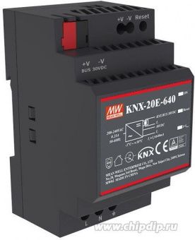 KNX-20E-640, Блок питания для шины KNX,30В,0.64А,19.2Вт MEAN WELL